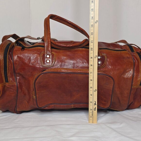 Handmade in Baghdad Iraq Large Leather Travel Bag - Picture 2 of 5